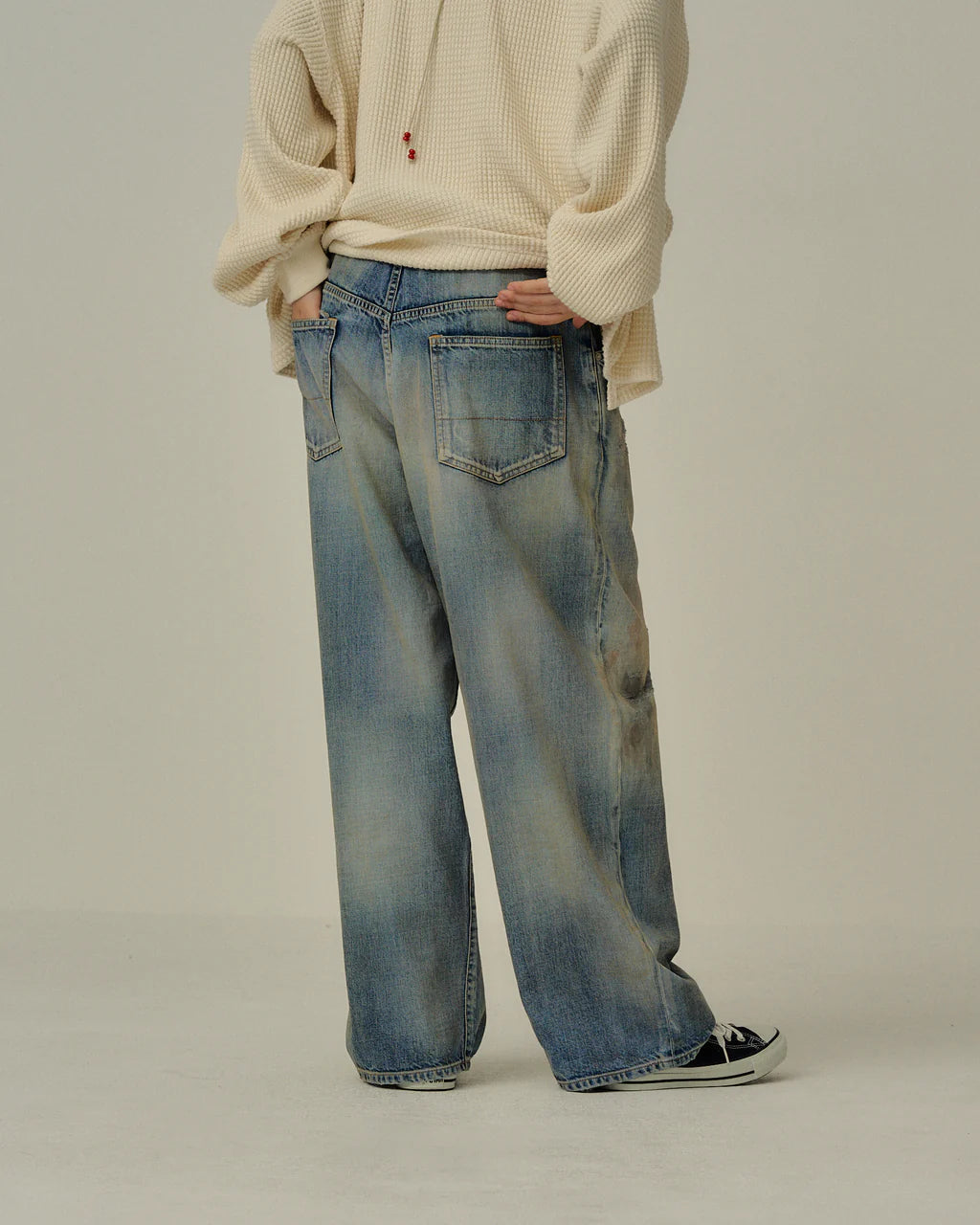 ANCELLM DENIM PANTS #01 AGING01 (INDIGO)