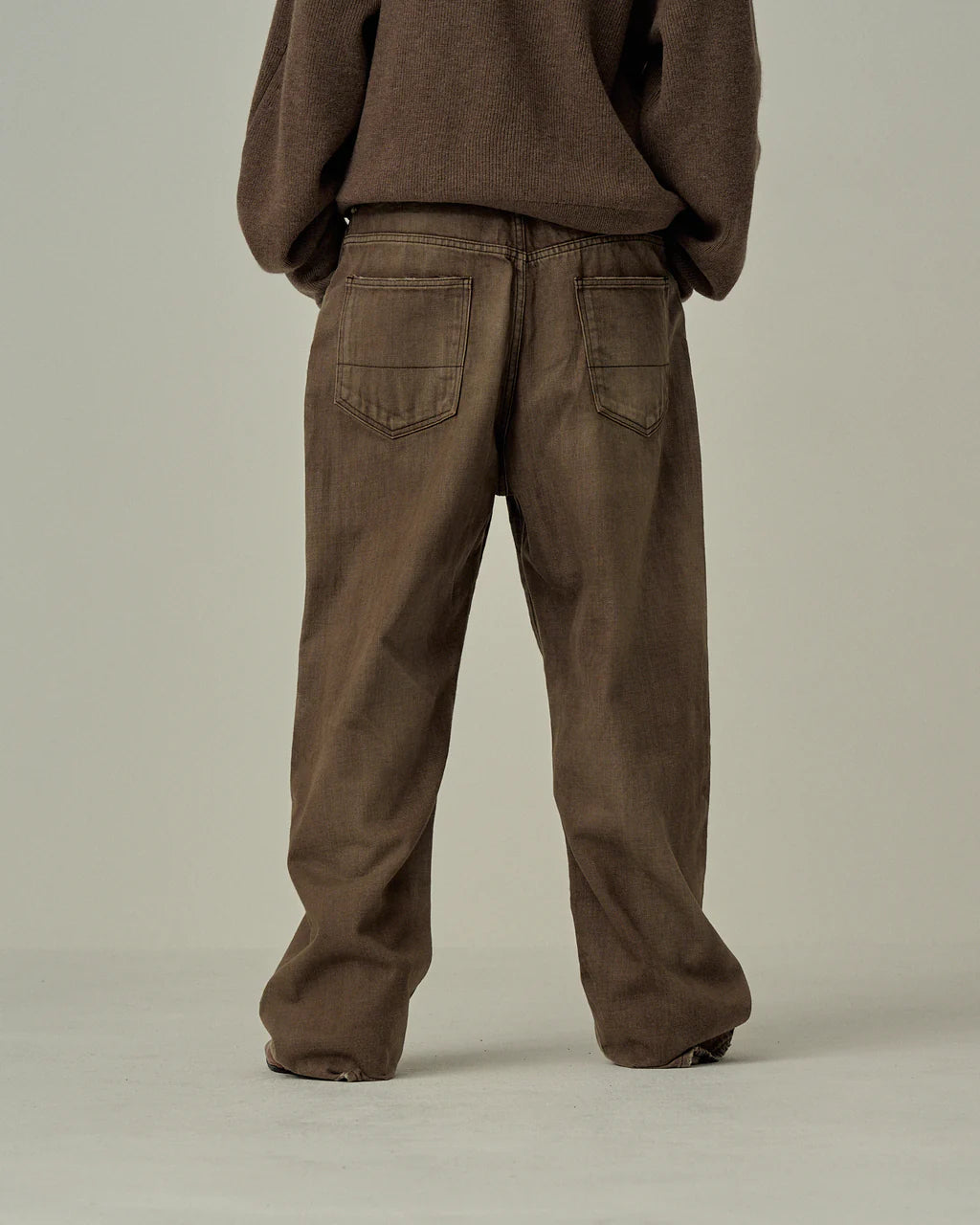 ANCELLM DENIM PANTS #02 AGING01 (BROWN)
