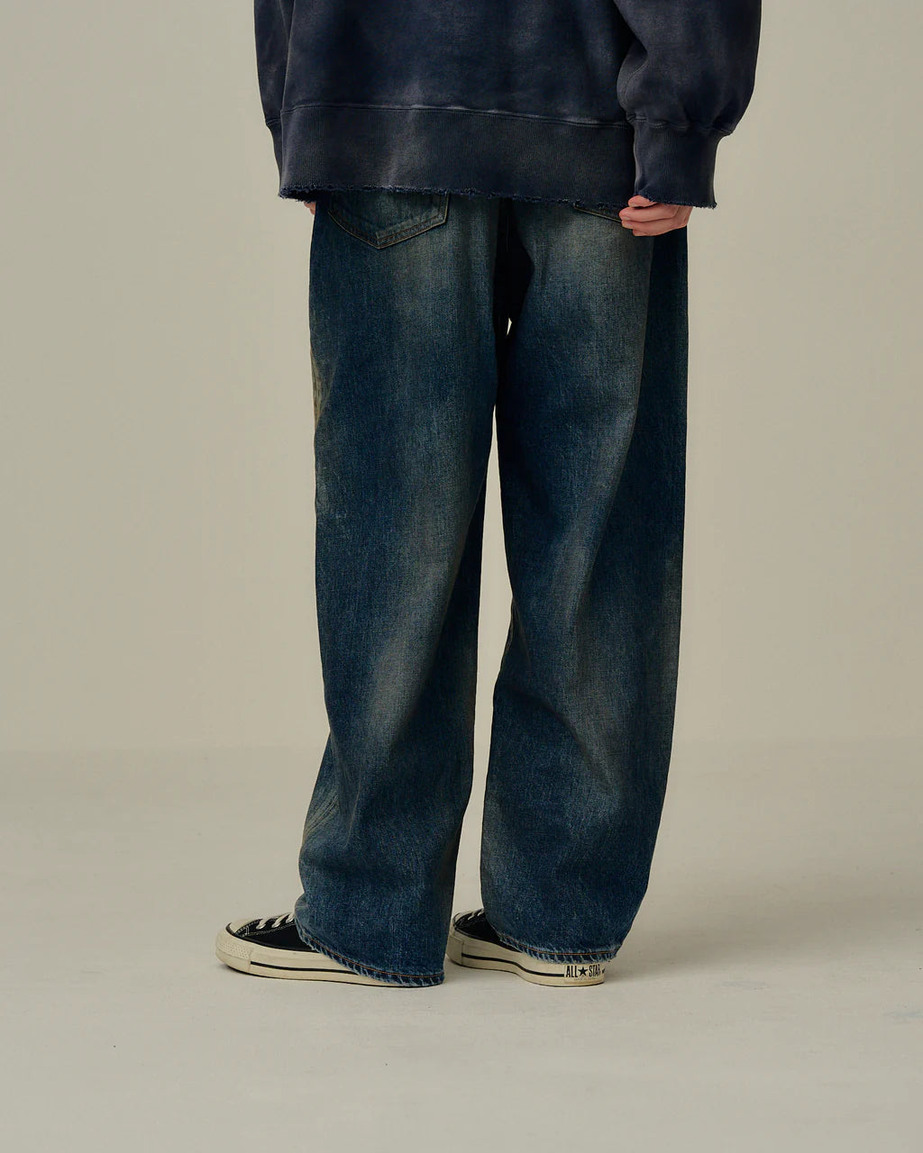 ANCELLM DENIM PANTS #02 AGING01 (INDIGO)