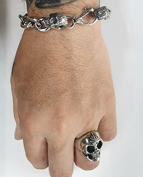 galcia SUGAR SKULL HEAD SNAKE HOOK BRACELET