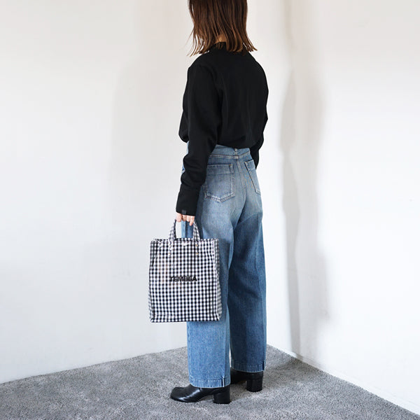 TEMBEA PVC PAPER TOTE SMALL GINGHAM