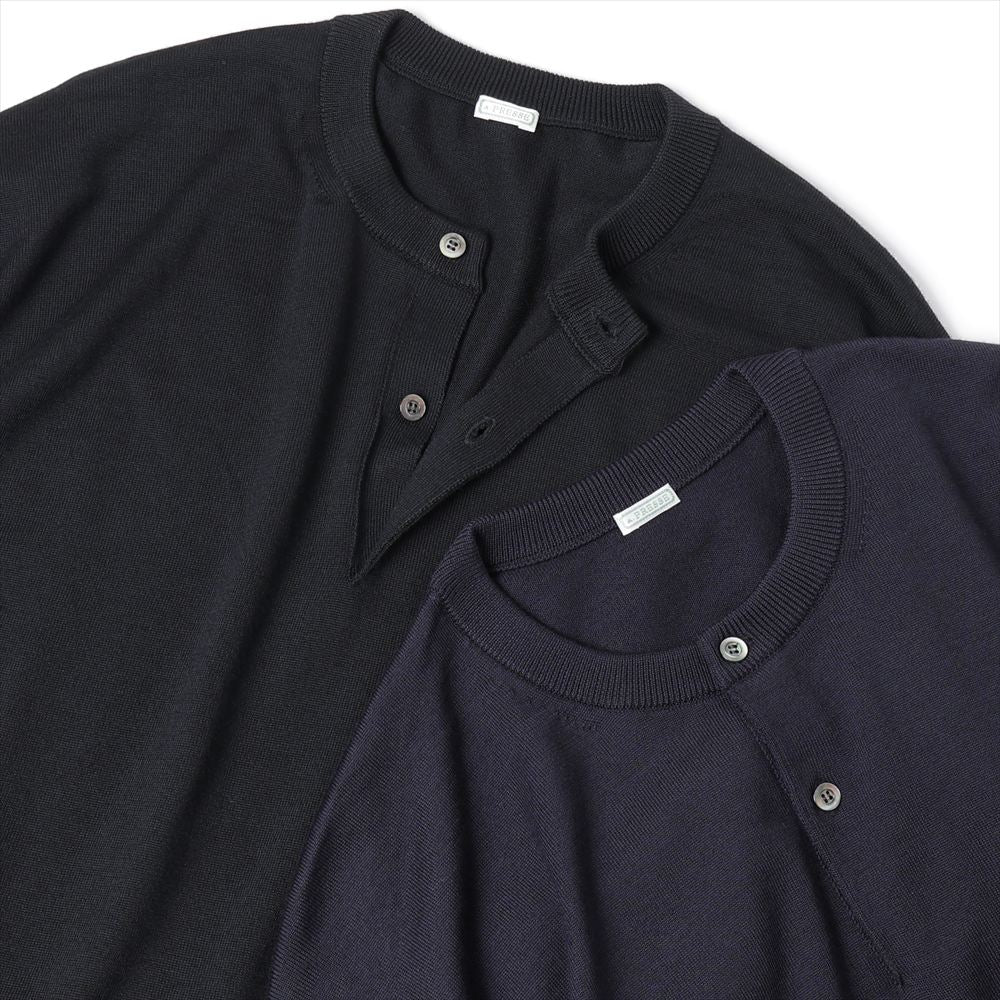 A.PRESSE Wool Knit Henley Neck Sweater
