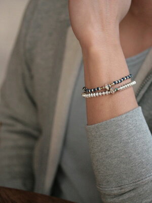 SunKu 39 Indigo & Silver Beads Bracelet SK-040