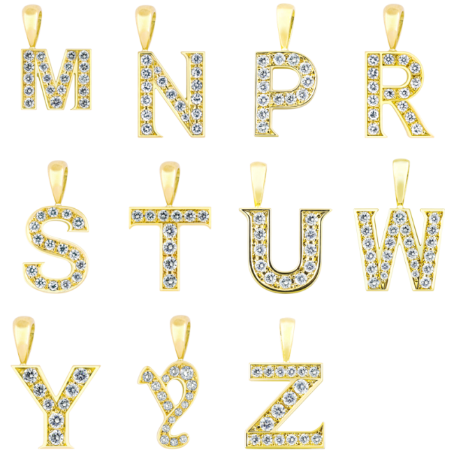 EYEFUNNY Diamond alphabet /18KYG Pendant