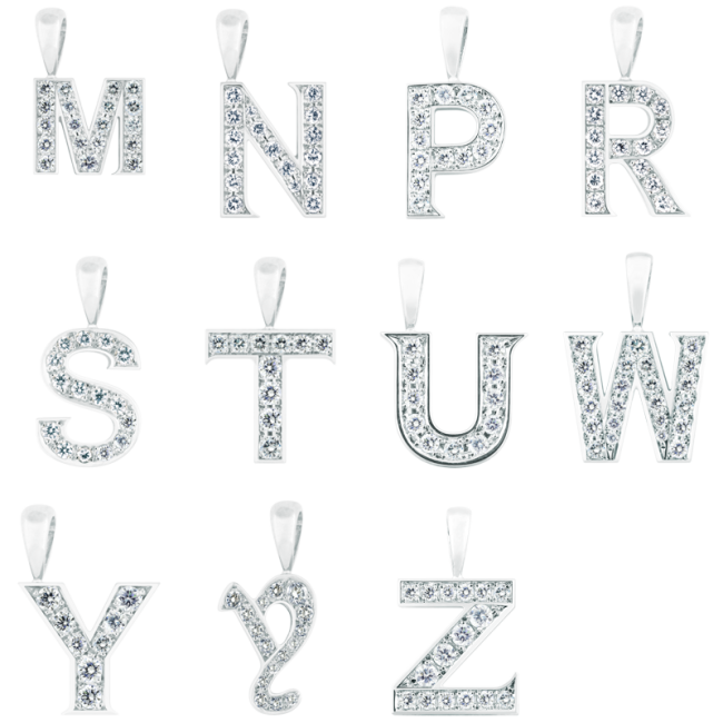 EYEFUNNY Diamond alphabet /18KWG Pendant