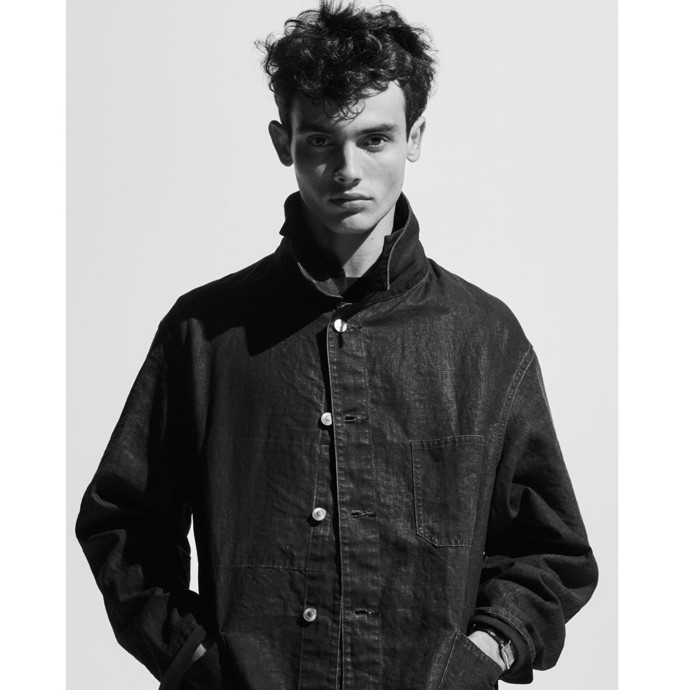 A.PRESSE Vintage Black Linen Coverall