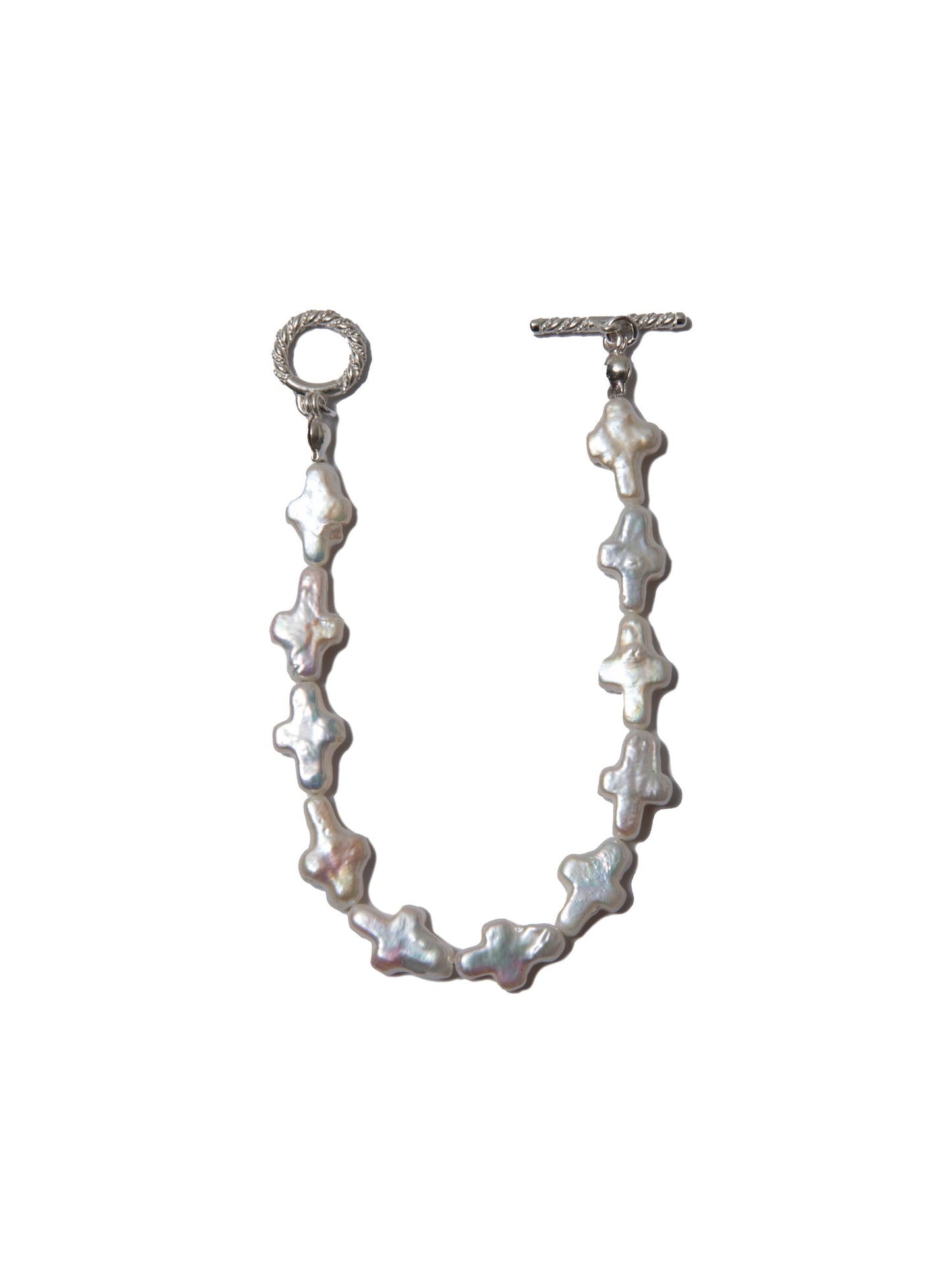COOTIE PRODUCTIONS Distortion Cross Pearl Bracelet