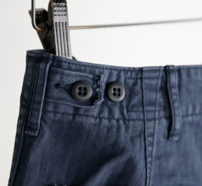 orSlow HERRINGBONE SUMMER FATIGUE PANTS Navy