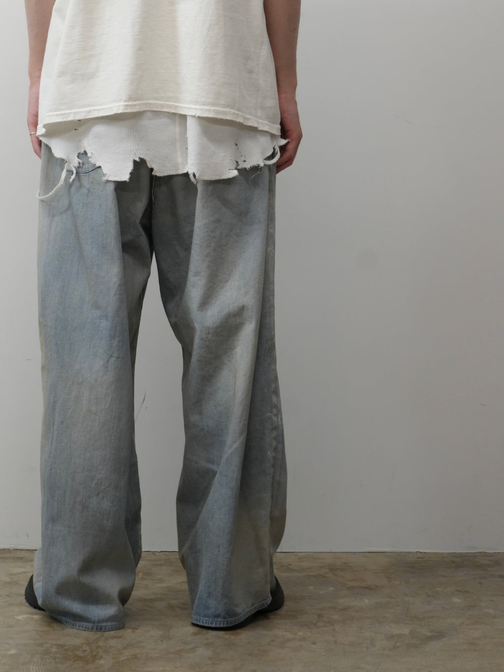 ANCELLM LIGHT OZ WIDE STRAIGHT DENIM PANTS (INDIGO)