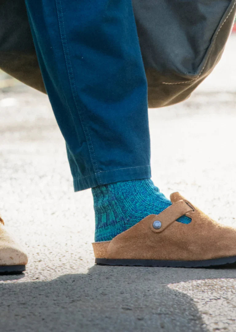 RoToTo RECYCLE COTTON RIBBED CREW SOCKS