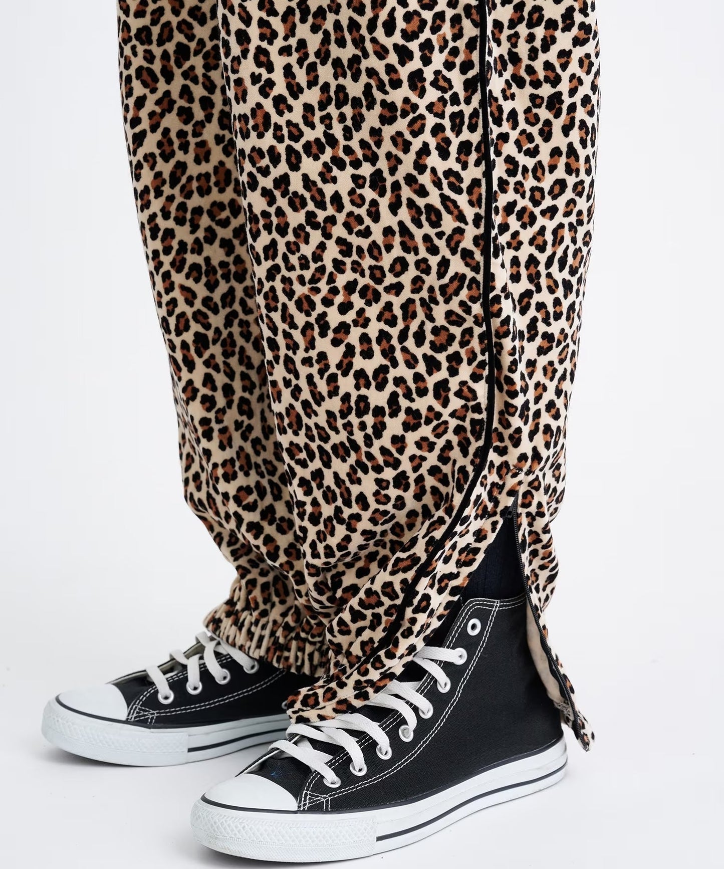 WACKO MARIA LEOPARD VELVET TRACK PANTS