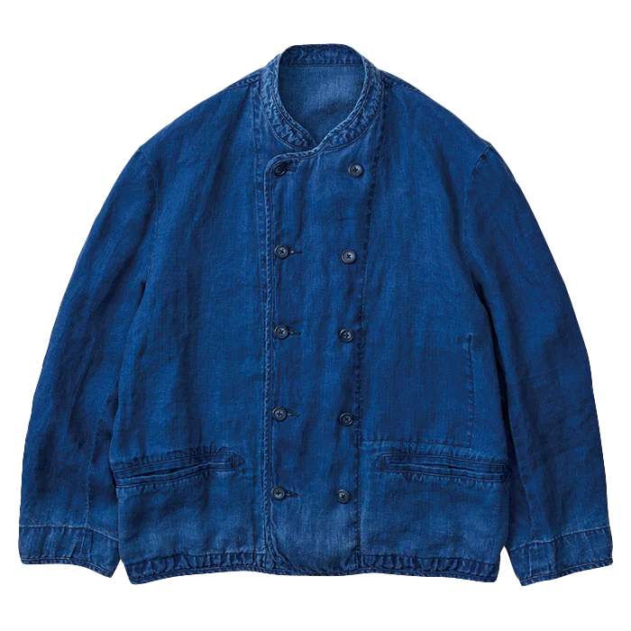 Porter Classic INDIGO LINEN SHORT RIDERS JACKET