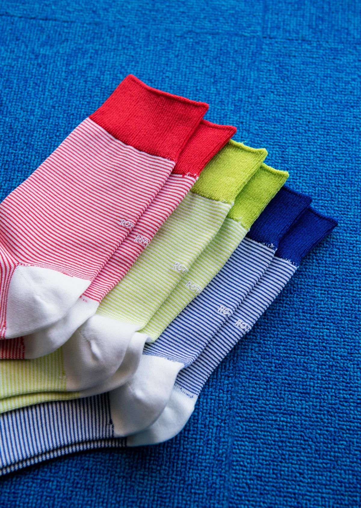 RoToTo FINE STRIPE MINI CREW SOCKS