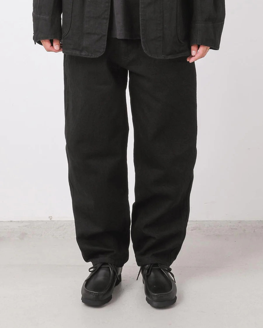 COMOLI Black Denim Tapered Pants