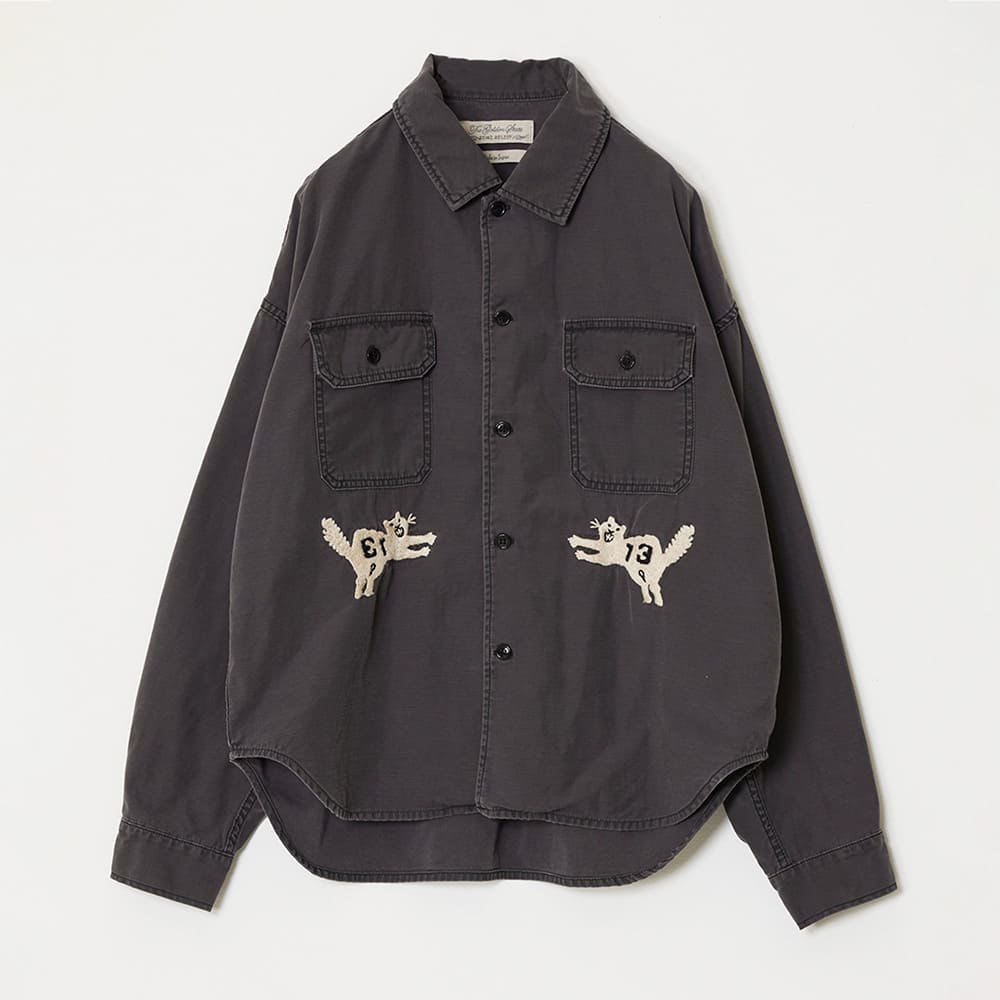 REMI RELIEF WIDE MILITARY SHIRT (embroidery: tiger)