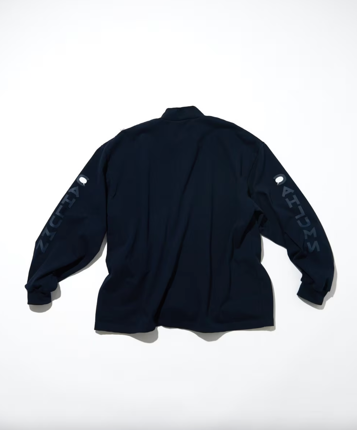 CAHLUMN Heavy weight Jersey Mock Neck L/S Print Tee