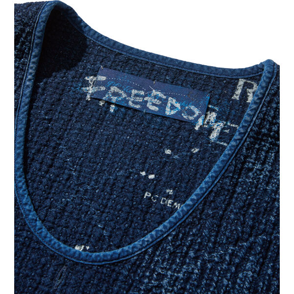 Porter Classic SASHIKO ORIGINAL 2-WAY PULLOVER VEST "WATCH CHAIN ITEM"-NEW BLUE-