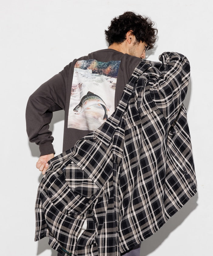 Foxfire Custom Foxfire Catalogue Trout Back Print Crew Neck Sweatshirt