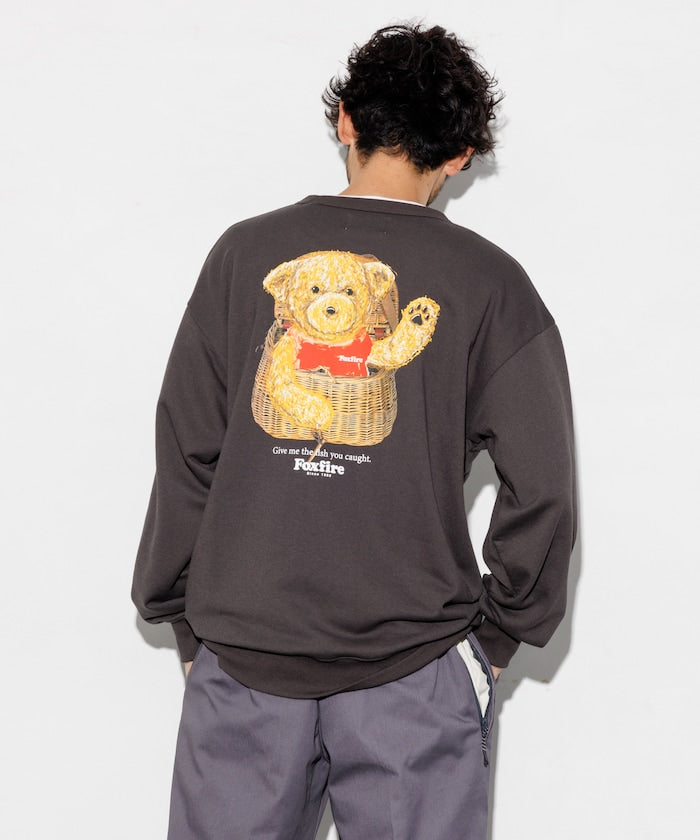 Foxfire Custom Foxfire Bear Back Print Crew Neck Sweatshirt