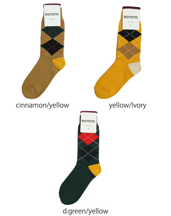 RoToTo ARGYLE CREW SOCKS