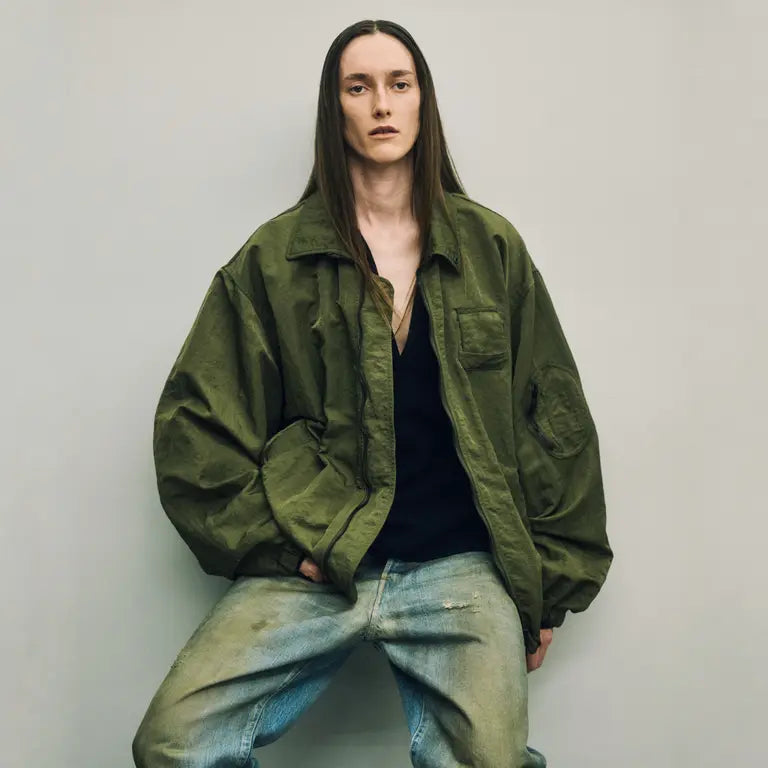 ssstein BIO WASHED NYLON OVERSIZED FIGHT JACKET