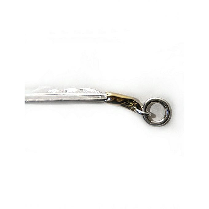 LARRY SMITH 18K EAGLE HEAD FEATHER PENDANT