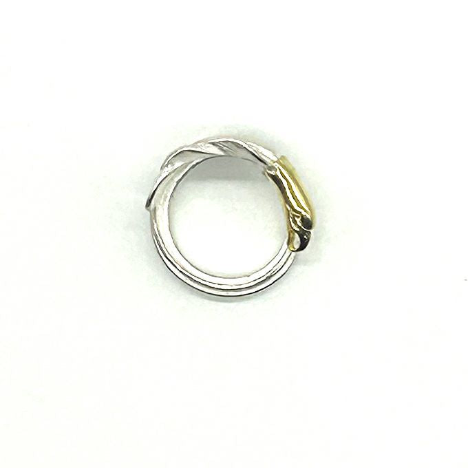 LARRY SMITH EAGLE HEAD KAZEKIRI FEATHER PINKIE RING
