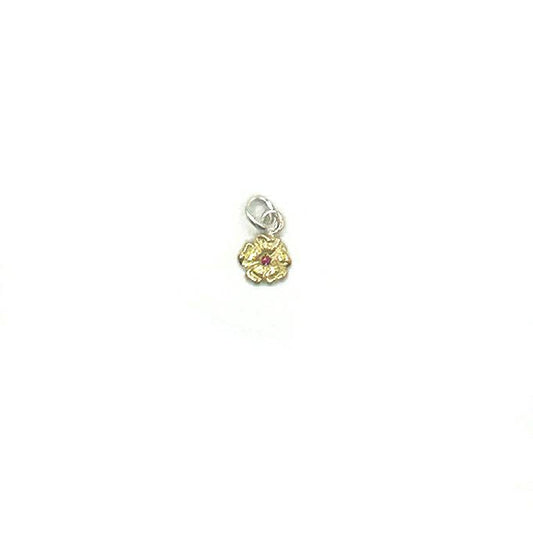 LARRY SMITH 18K GOLD ROSE PENDANT -EXTRA SMALL- RUBY
