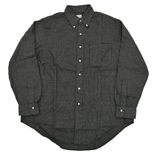 orSlow STANDARD BUTTON DOWN SHIRT SOFT SUBTLY BRUSHED MINI CHECK CHARCOAL GRAY