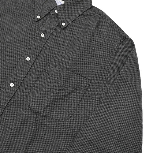 orSlow STANDARD BUTTON DOWN SHIRT SOFT SUBTLY BRUSHED MINI CHECK CHARCOAL GRAY