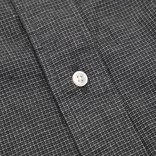 orSlow STANDARD BUTTON DOWN SHIRT SOFT SUBTLY BRUSHED MINI CHECK CHARCOAL GRAY