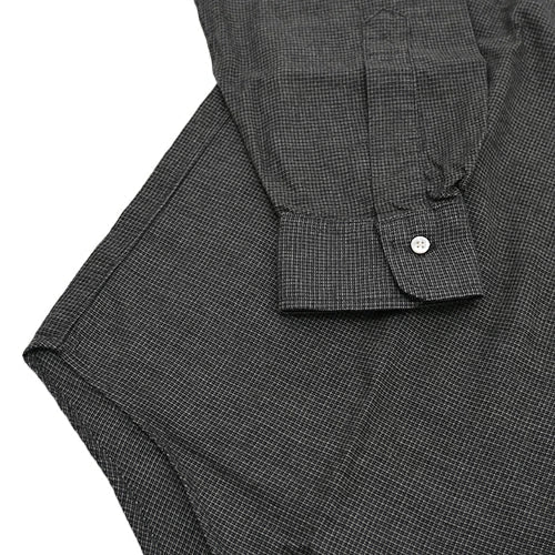 orSlow STANDARD BUTTON DOWN SHIRT SOFT SUBTLY BRUSHED MINI CHECK CHARCOAL GRAY