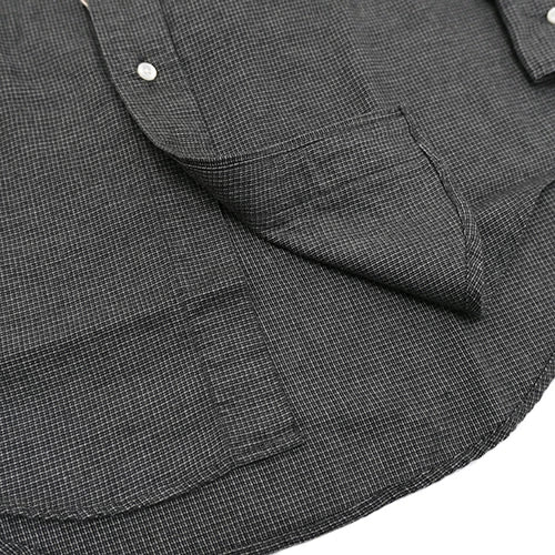 orSlow STANDARD BUTTON DOWN SHIRT SOFT SUBTLY BRUSHED MINI CHECK CHARCOAL GRAY