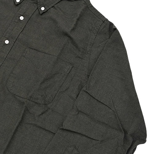 orSlow STANDARD BUTTON DOWN SHIRT SOFT SUBTLY BRUSHED MINI CHECK COFFEE BROWN