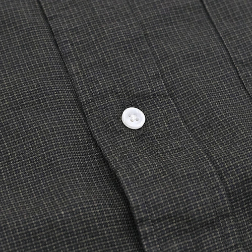 orSlow STANDARD BUTTON DOWN SHIRT SOFT SUBTLY BRUSHED MINI CHECK COFFEE BROWN