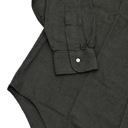 orSlow STANDARD BUTTON DOWN SHIRT SOFT SUBTLY BRUSHED MINI CHECK COFFEE BROWN