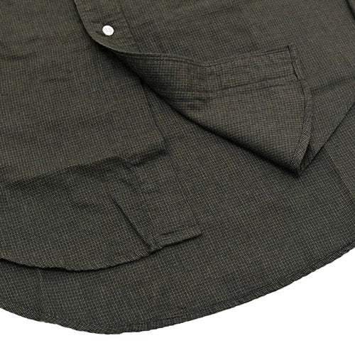 orSlow STANDARD BUTTON DOWN SHIRT SOFT SUBTLY BRUSHED MINI CHECK COFFEE BROWN