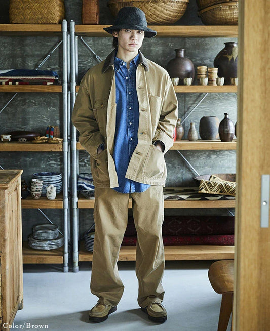 orSlow Relax Fit Oxford Coverall Brown