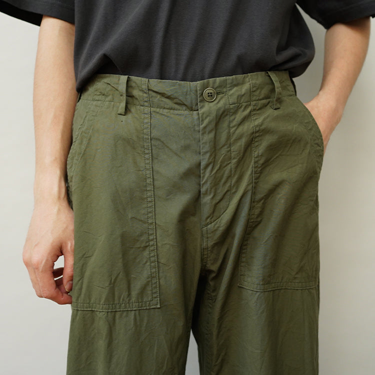 YAECA BAKER PANTS OLIVE POPLIN