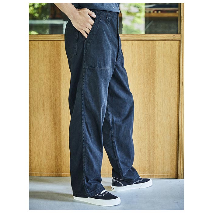 orSlow HERRINGBONE SUMMER FATIGUE PANTS Black