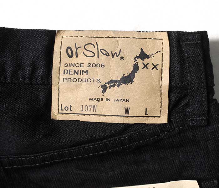 orSlow 107 IVY FIT BLACK DENIM