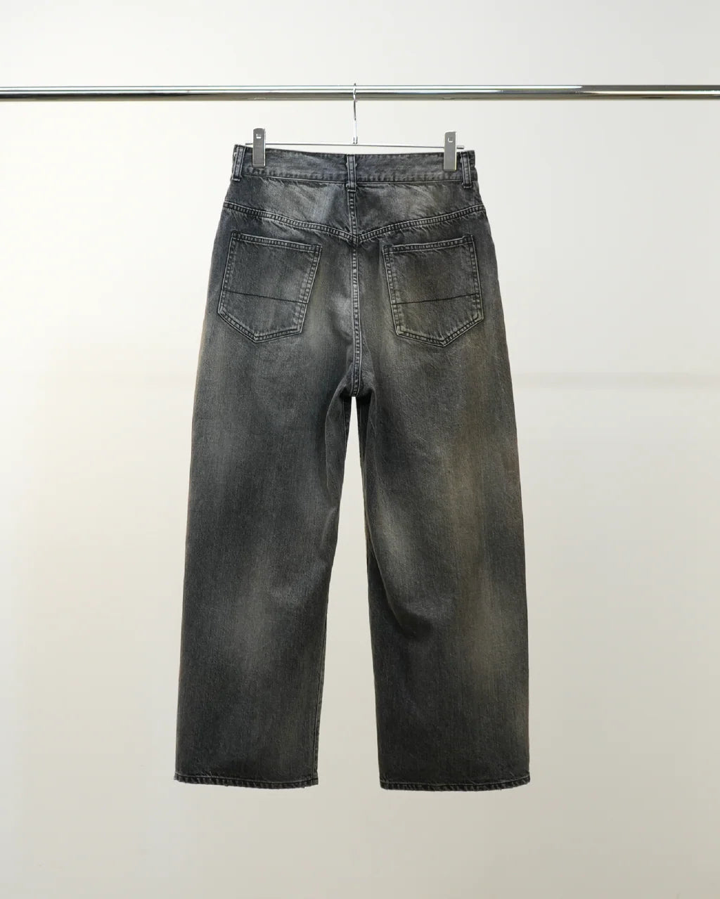 ANCELLM  DENIM PANTS #01 AGING01 (BLACK)
