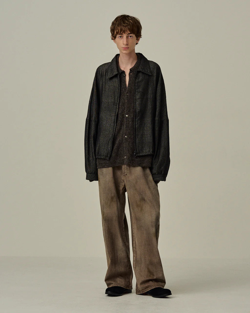 ANCELLM  DENIM PANTS #01 AGING01 (BROWN)