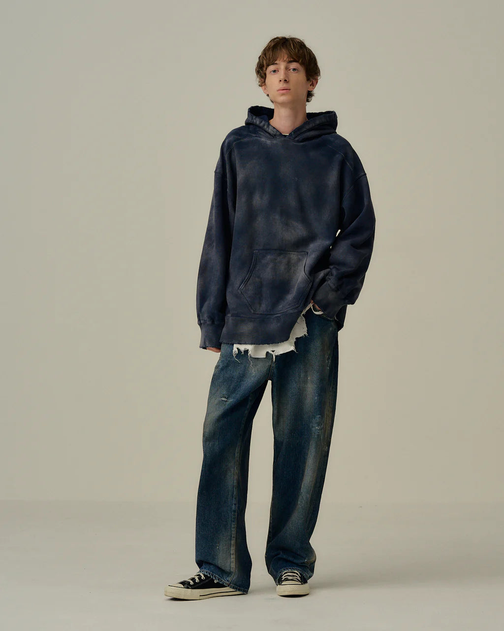 ANCELLM DENIM PANTS #02 AGING01 (INDIGO)