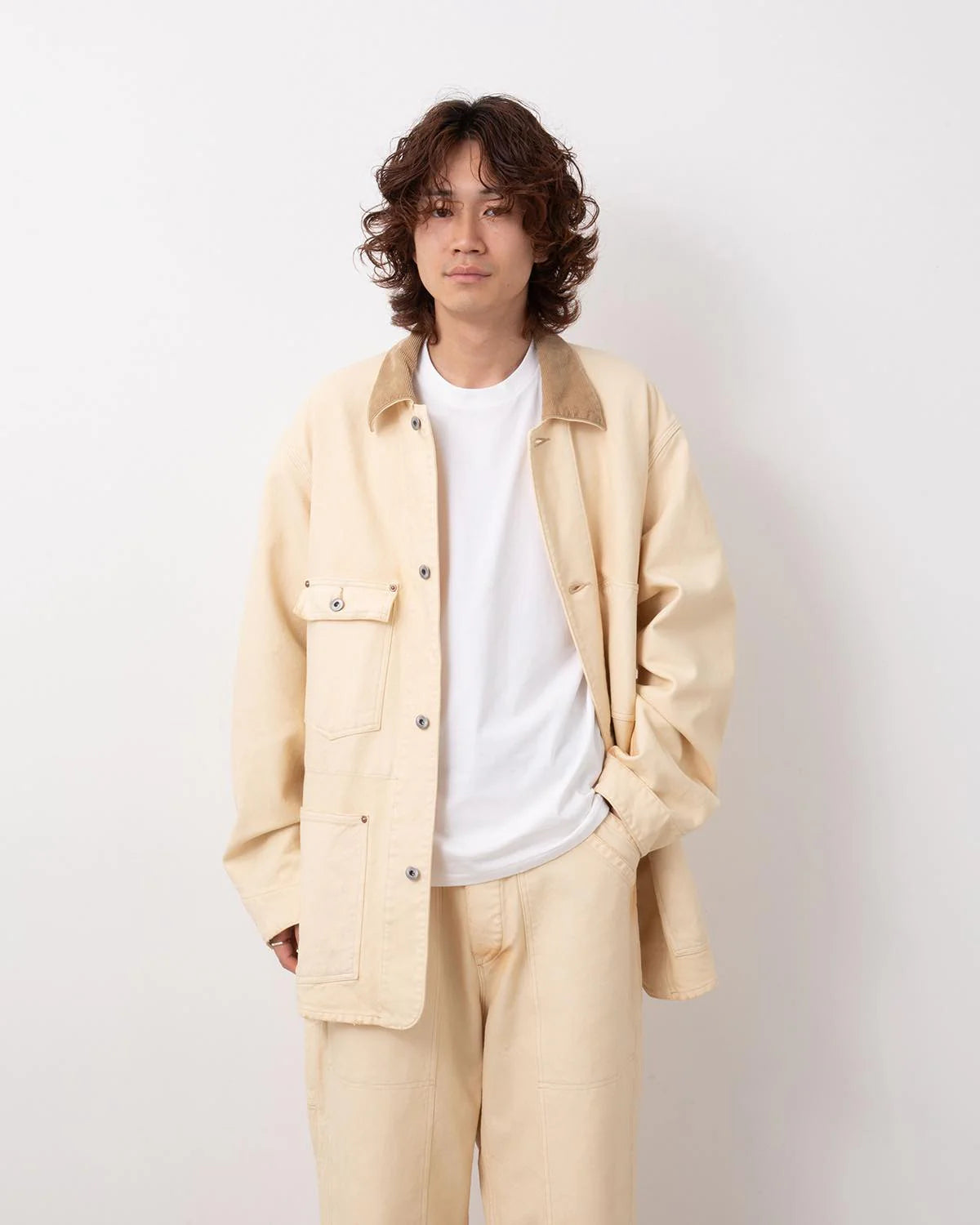 A.PRESSE Vintage Silk Hemp Coverall Jacket