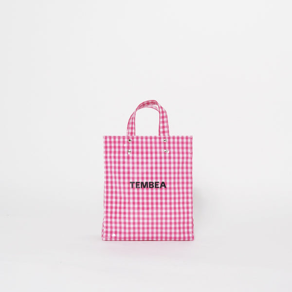 TEMBEA PVC PAPER TOTE SMALL GINGHAM