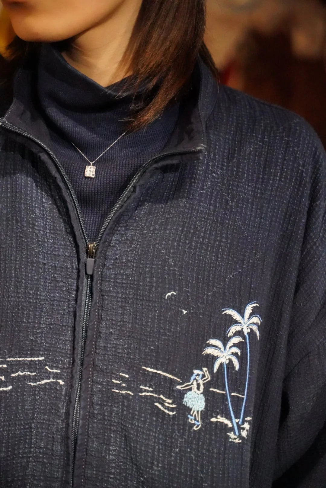 Porter Classic BLUE SAPPHIRE PLATINUM NECKLACE "NAVARATNA"