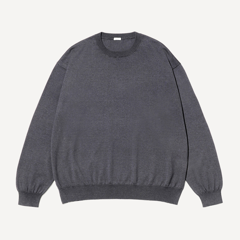 A.PRESSE Wool Cotton High Gauge Crew Neck Sweater