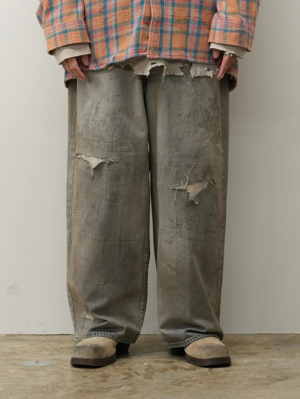 ANCELLM DENIM PANTS #04 AGING01 (BLACK)