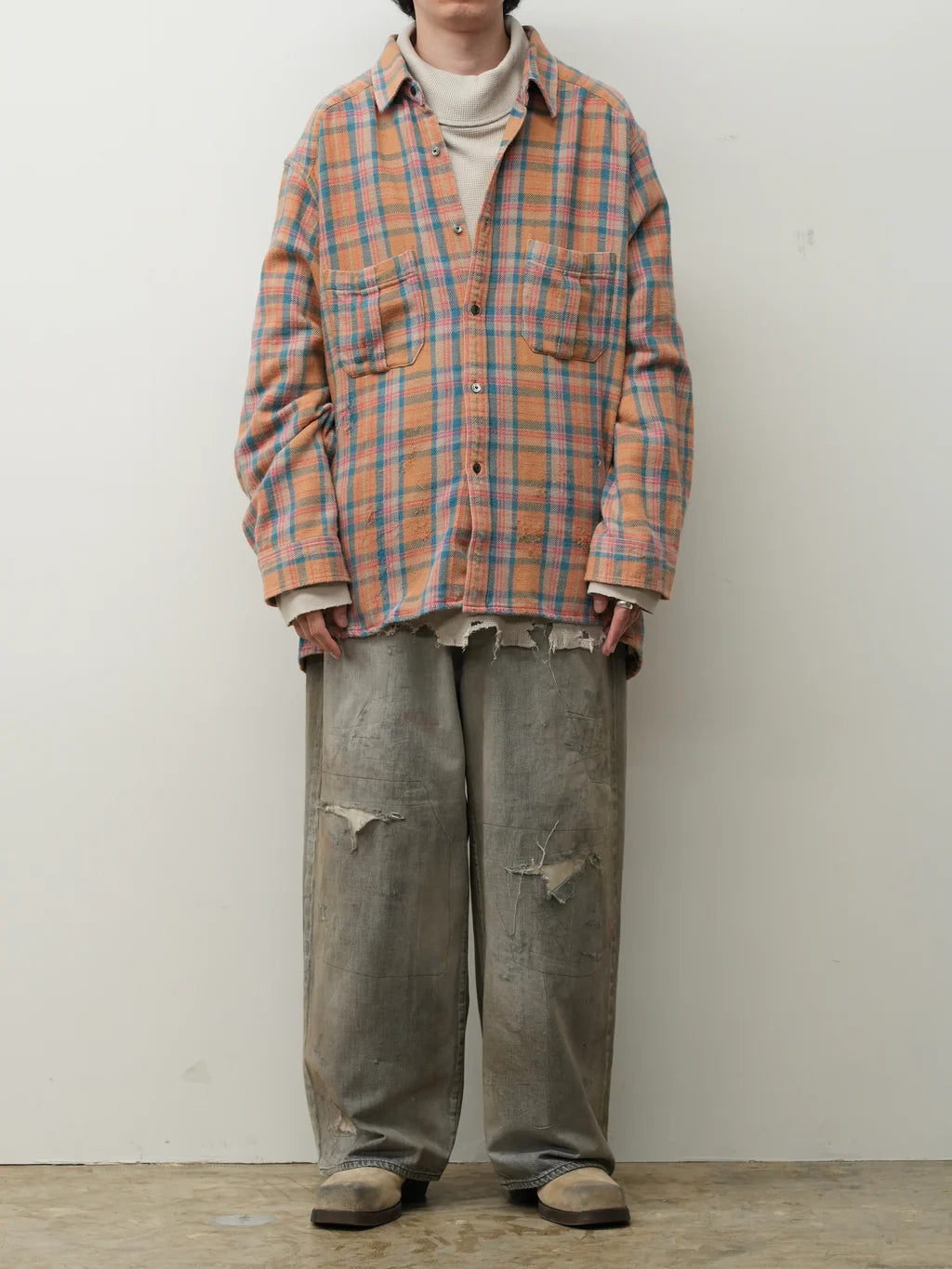 ANCELLM DENIM PANTS #04 AGING01 (BLACK)